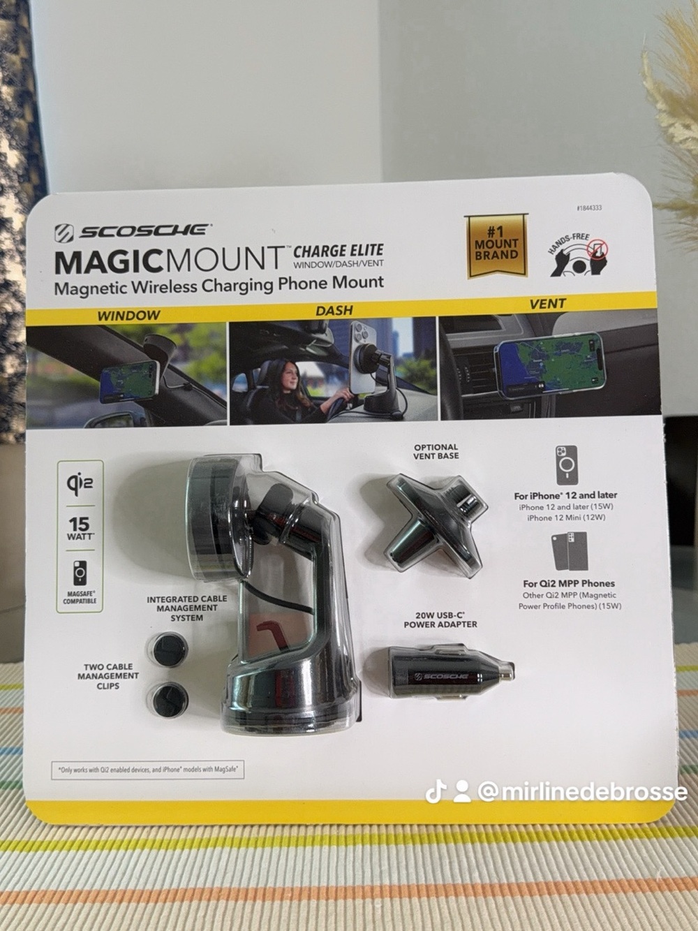 Scosche MagicMount Charge Elite Magnetic Wireless Car Charger - Black